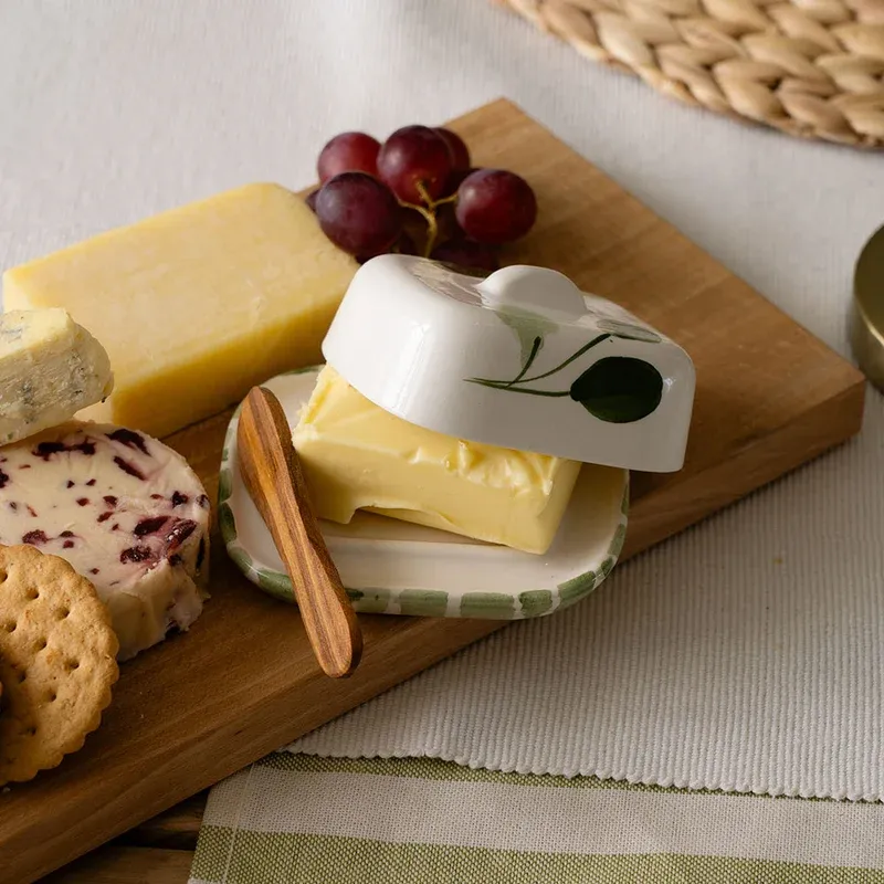 Selbrae House Mini Ceramic Butter Dish &amp; Knife Set