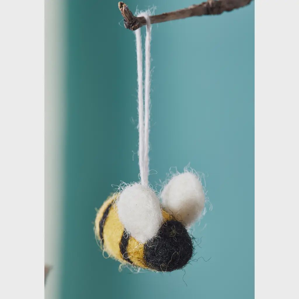 Mini Felted Bee Ornament