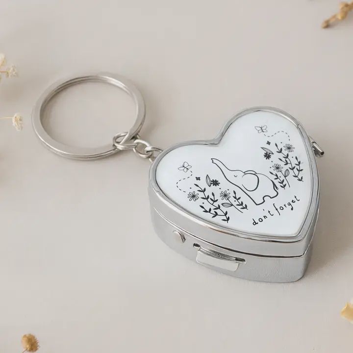 Don't Forget Heart Pill Box Keychain