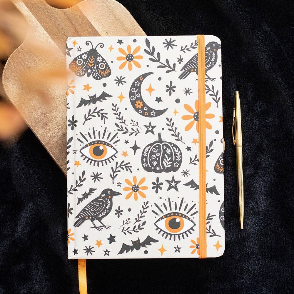 Frightful Folk Print Halloween Notebook