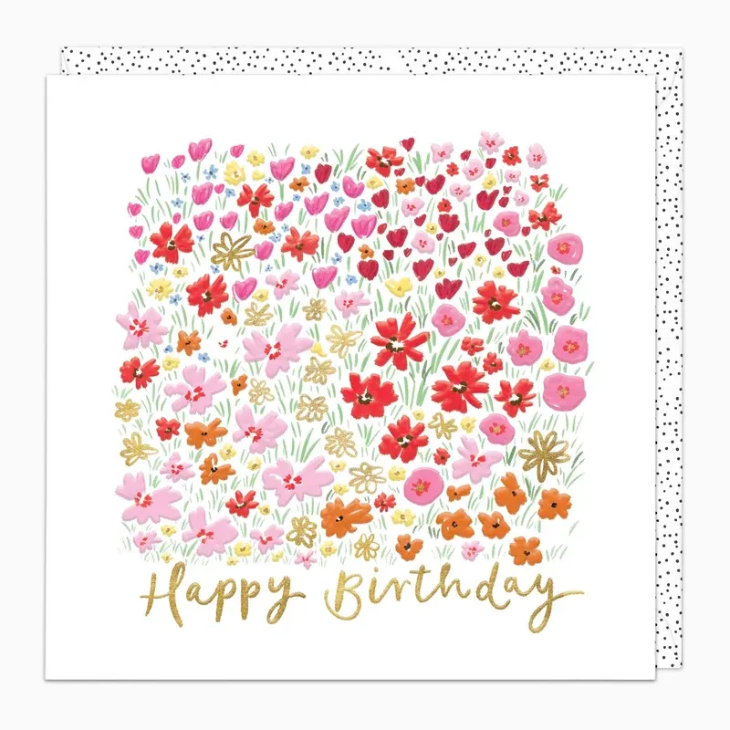 H346 - Pink Meadow Birthday Card