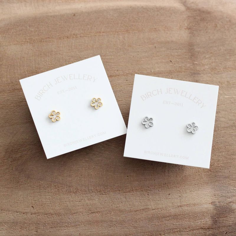 Mini Flower Earrings (Gold)