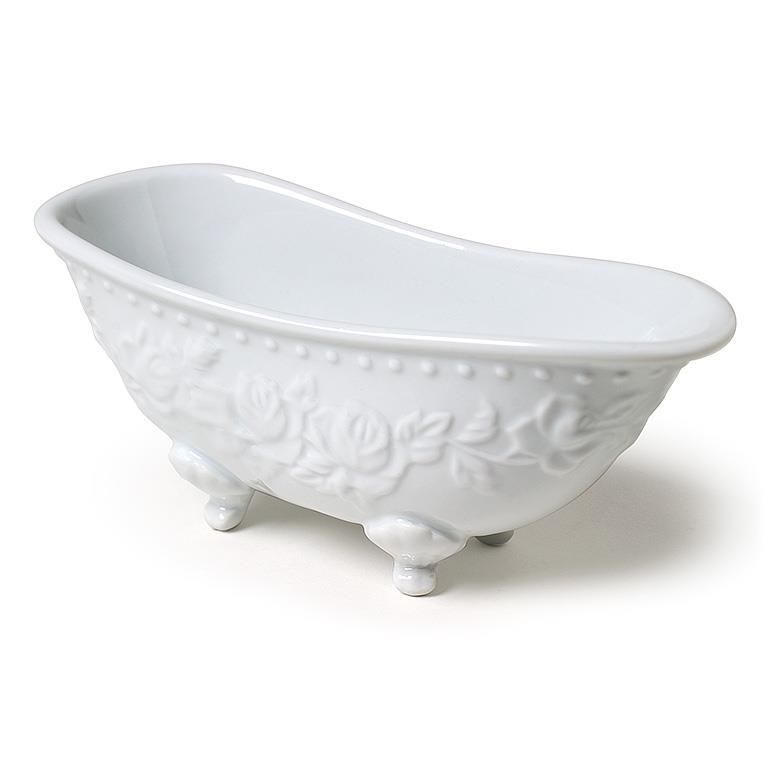 Fancy Bathtub Soap Dish White
