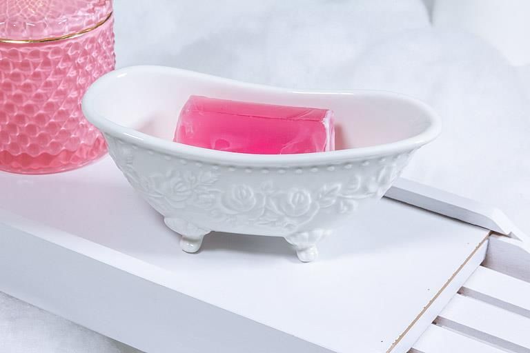 Fancy Bathtub Soap Dish White