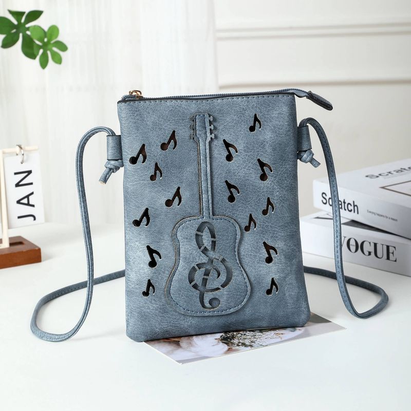 Crossbody Cellphone Bag Guitar Denim Blue