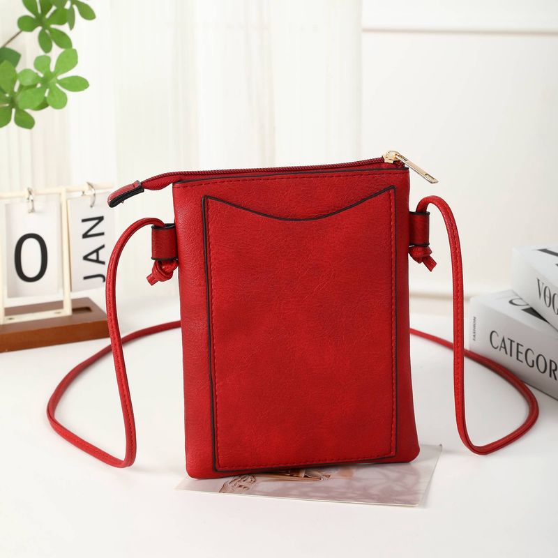 Crossbody Cellphone Bag Maple Leaf Red + White
