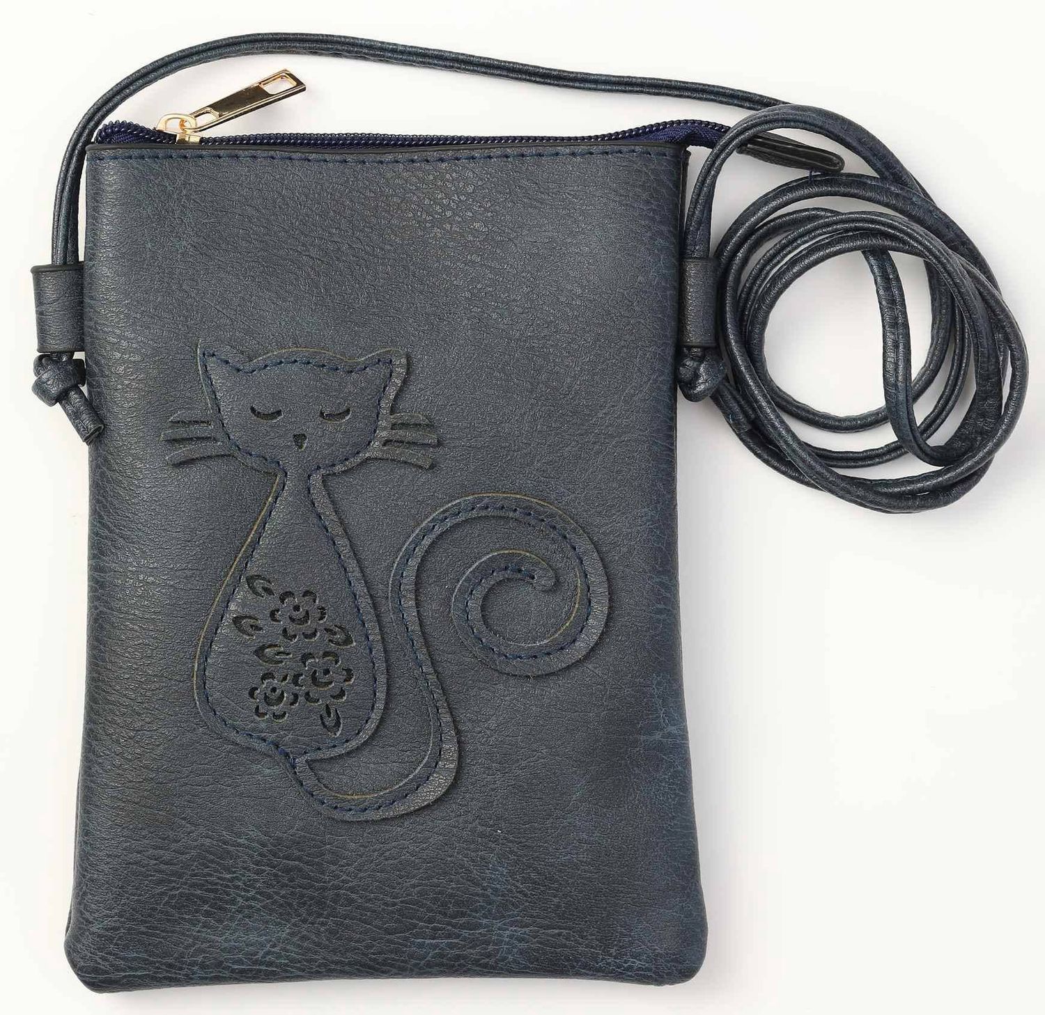 Crossbody Cellphone Bag Cat Black