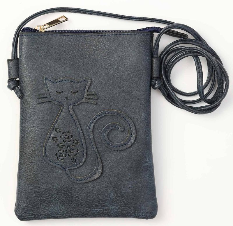 Crossbody Cellphone Bag Cat Black