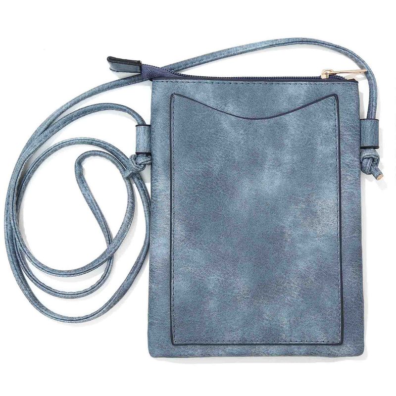 Crossbody Cellphone Bag Birds and Flowers Navy