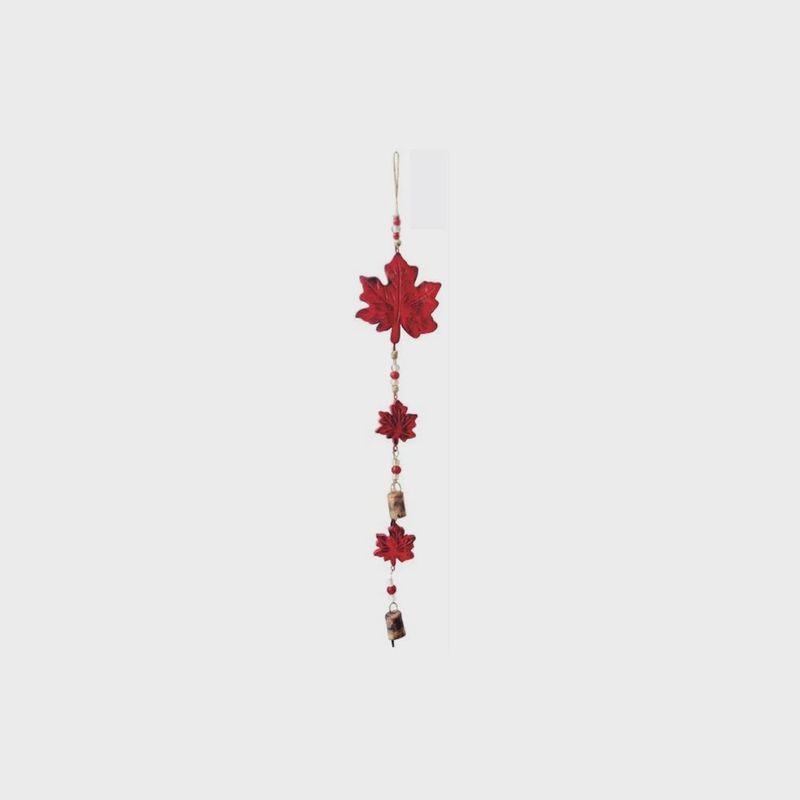 Mango Wood Maple Leaves Bell Chime
