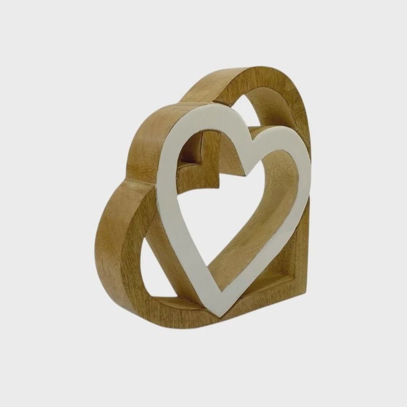 Mango Wood Double Heart