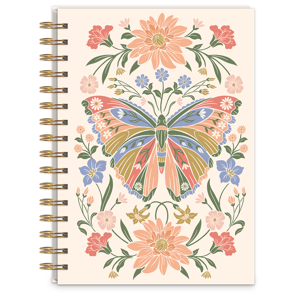 Wildflower Meadow Butterfly Spiral Notebook