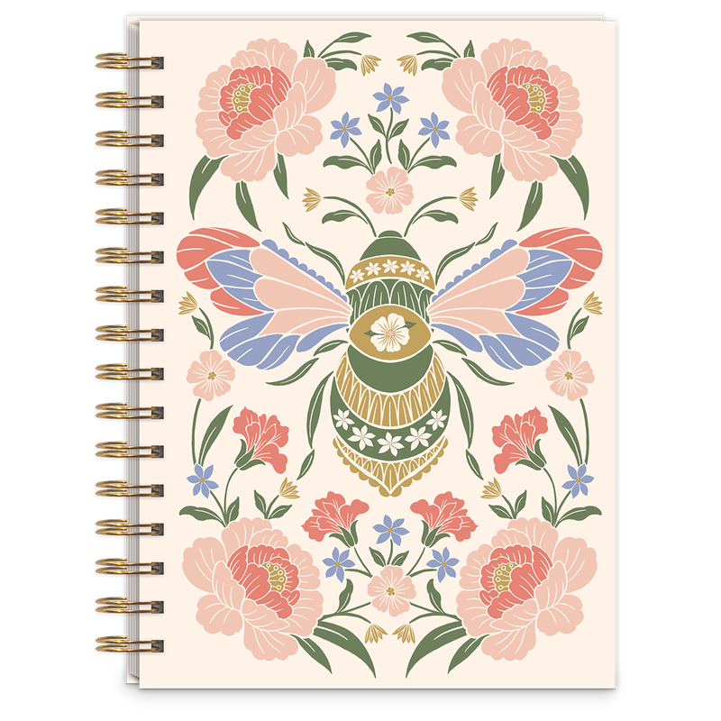 Wildflower Meadow Bee Spiral Notebook