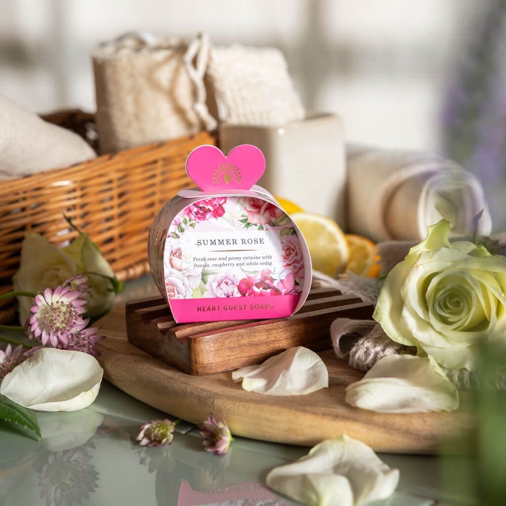 Heritage Summer Rose Heart Guest Soaps