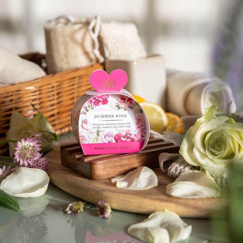 Heritage Summer Rose Heart Guest Soaps