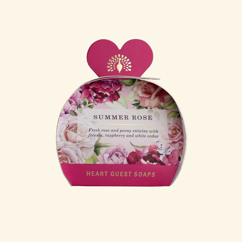 Heritage Summer Rose Heart Guest Soaps