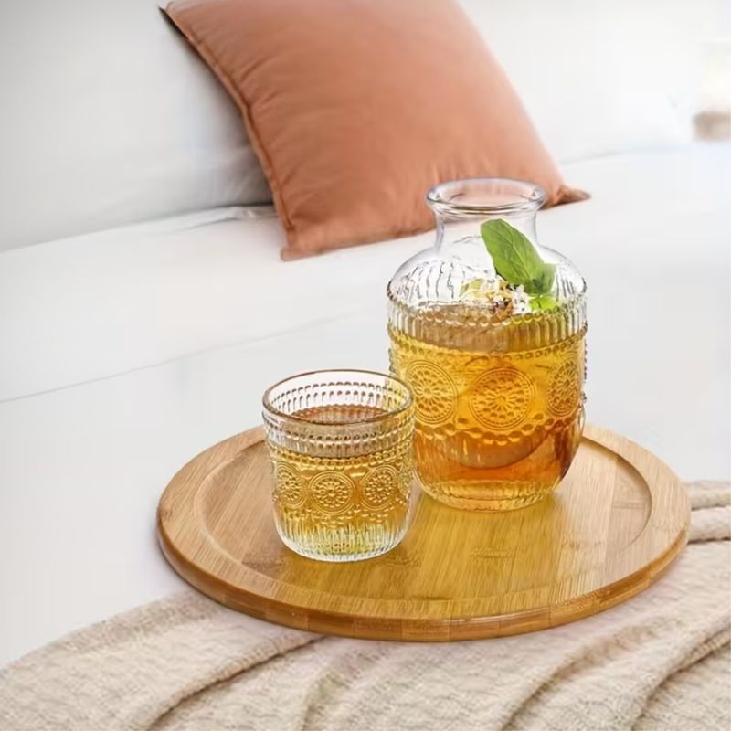 Bedside Glass Carafe and Glass