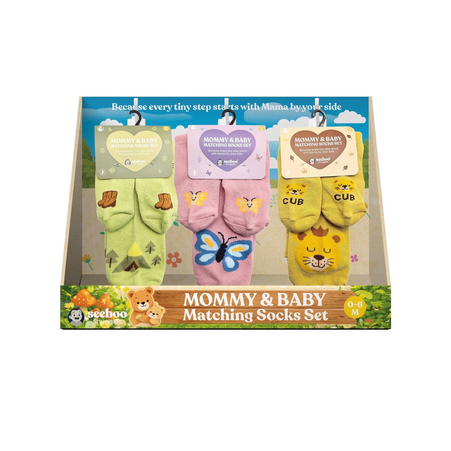 Mom &amp; Baby Matching Grip Socks Set