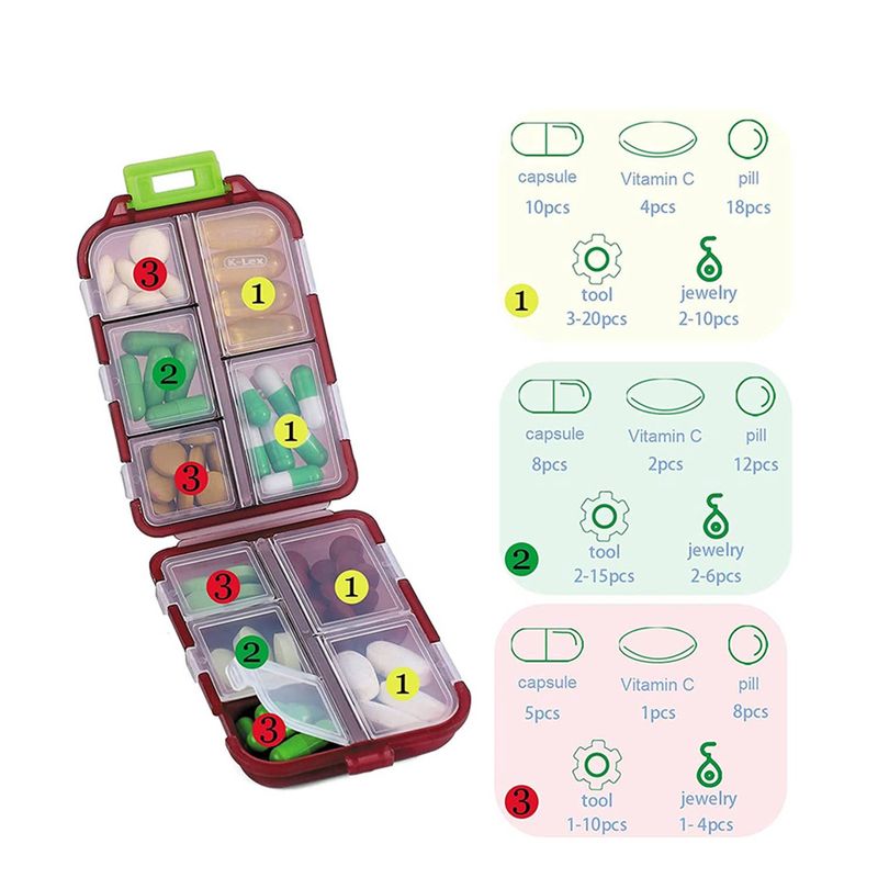 Travel Size Pill Organizer 2 Pack