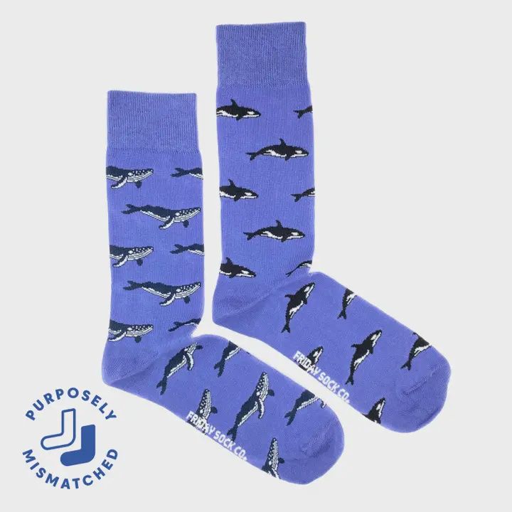 Men's Humpback Whale &amp; Orca Socks