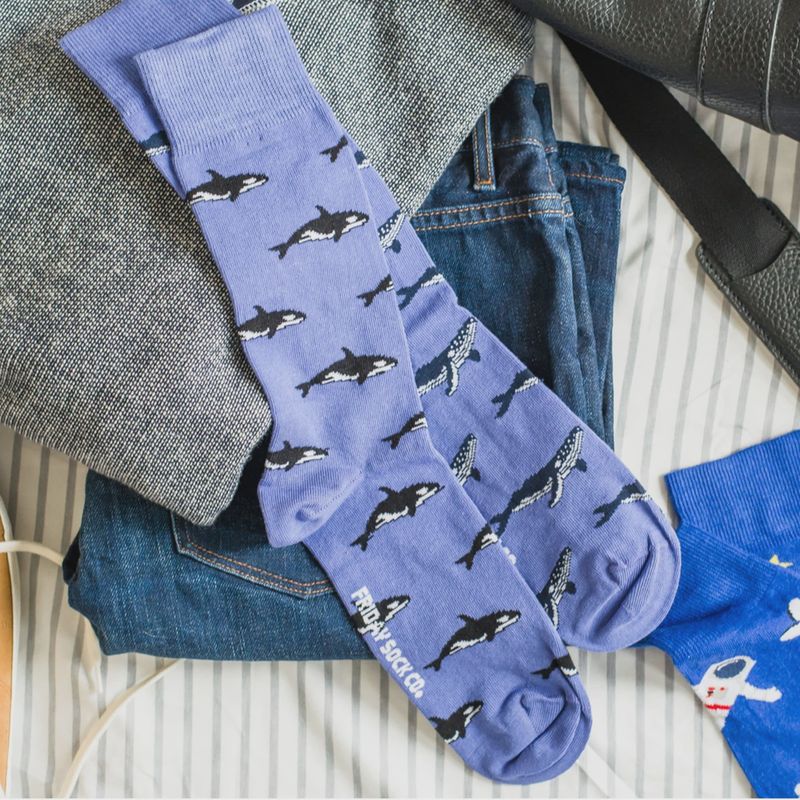 Men's Humpback Whale &amp; Orca Socks