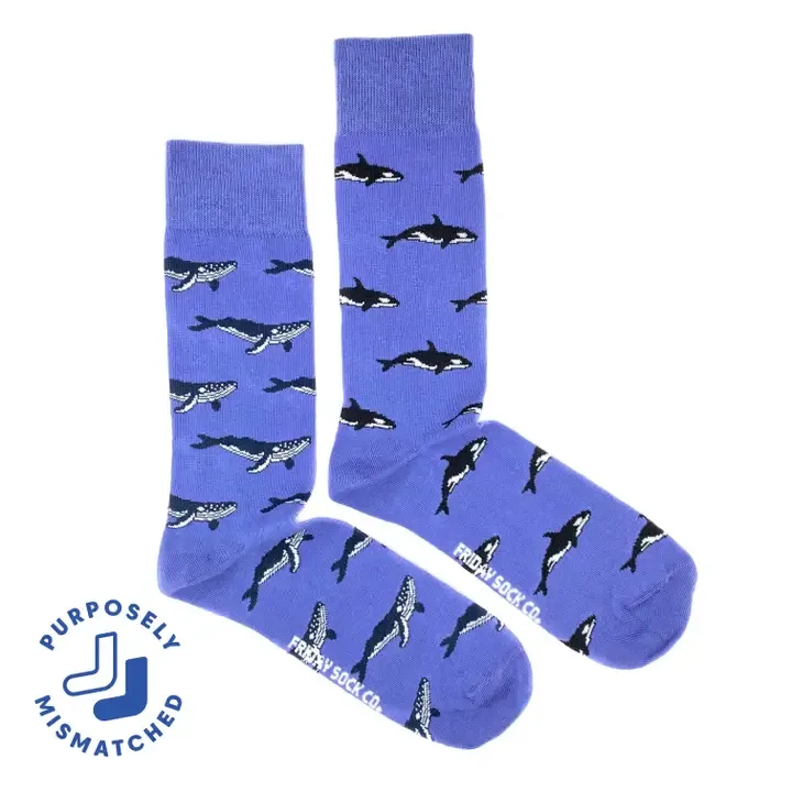 Men's Humpback Whale &amp; Orca Socks