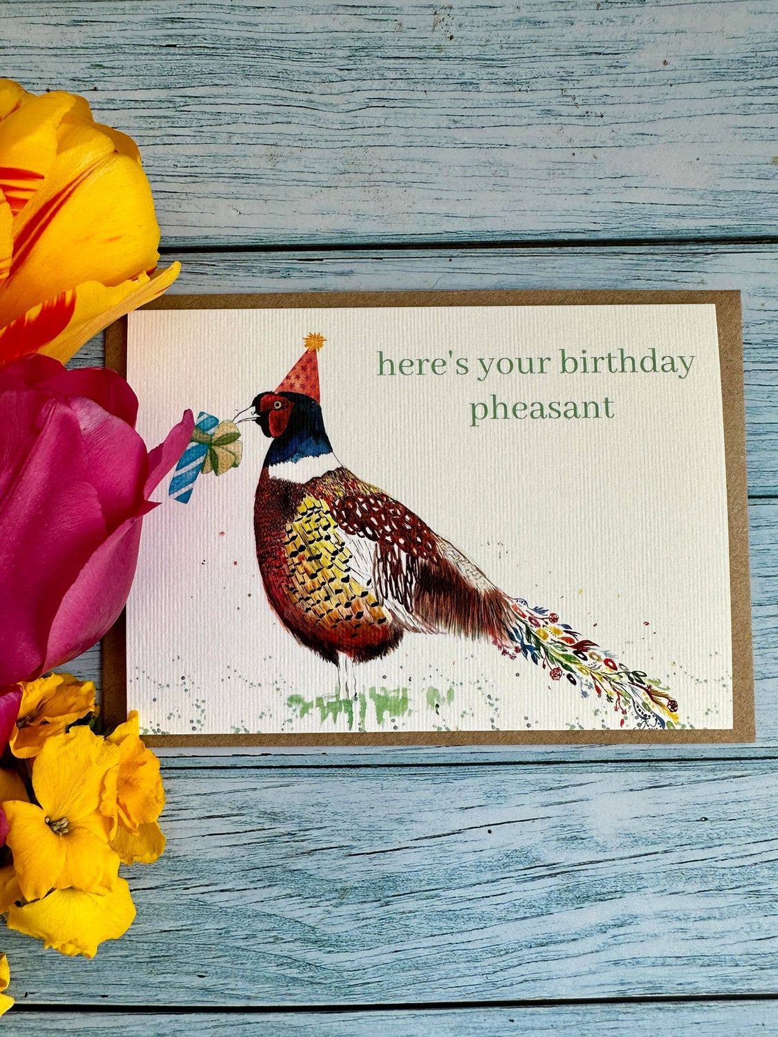 Pheasant Eco Friendly Birthday Card | Here's Your Birthday Pheasant, Style: Pheasant