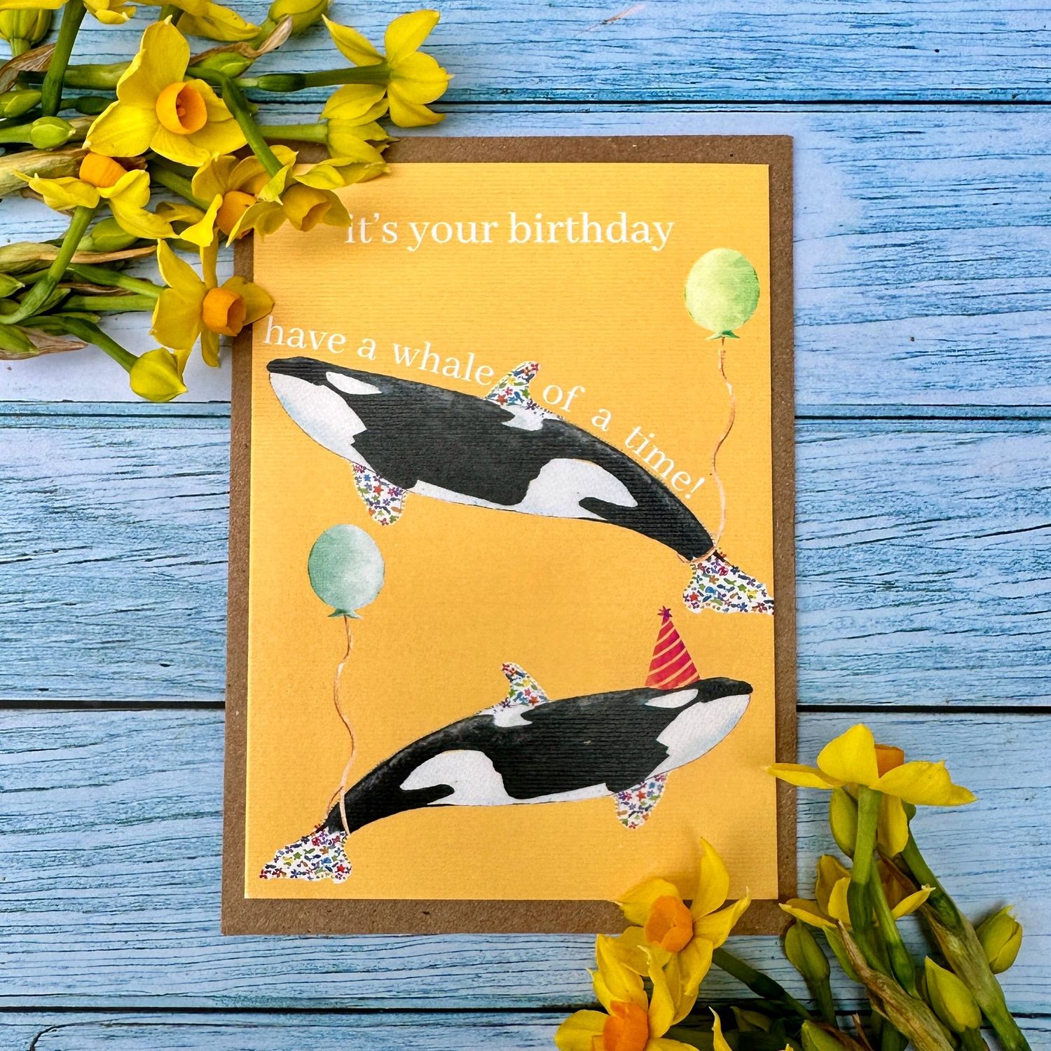 Orca Eco Friendly Birthday Card | It's Your Birthday Have A Whale Of A Time!, Style: Orca