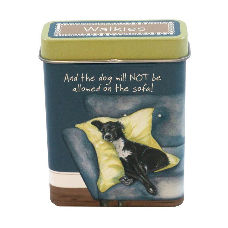 Spaniel Walkies Dog Treat Tin - And The Dog Will Not Be Allowed On The Sofa
