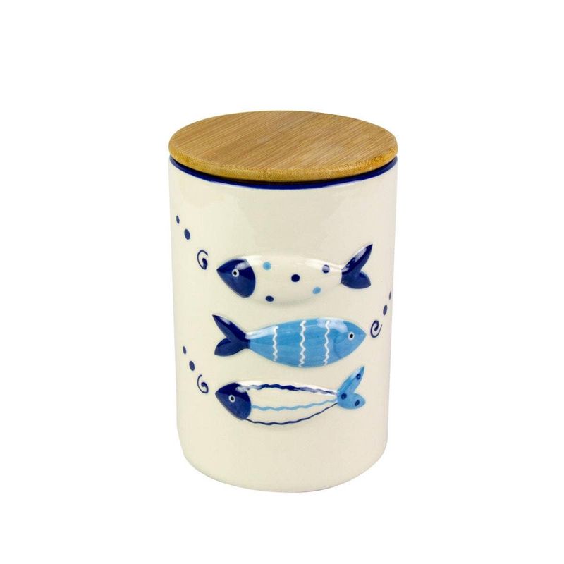 Fish Tales Raised Design Biscuit Barrel