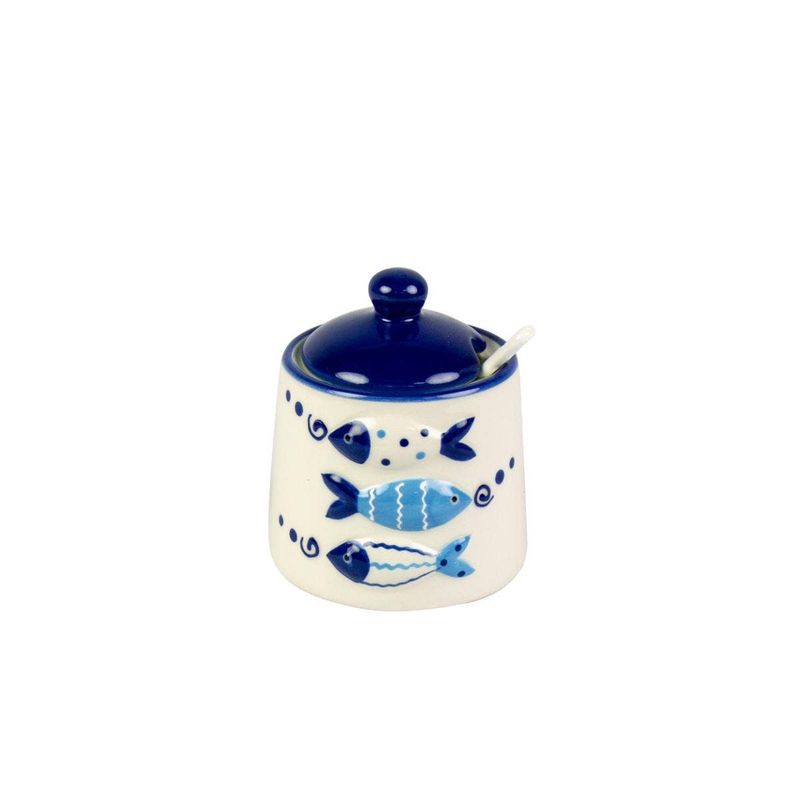 Fish Tales Raised Design Sugar Jar