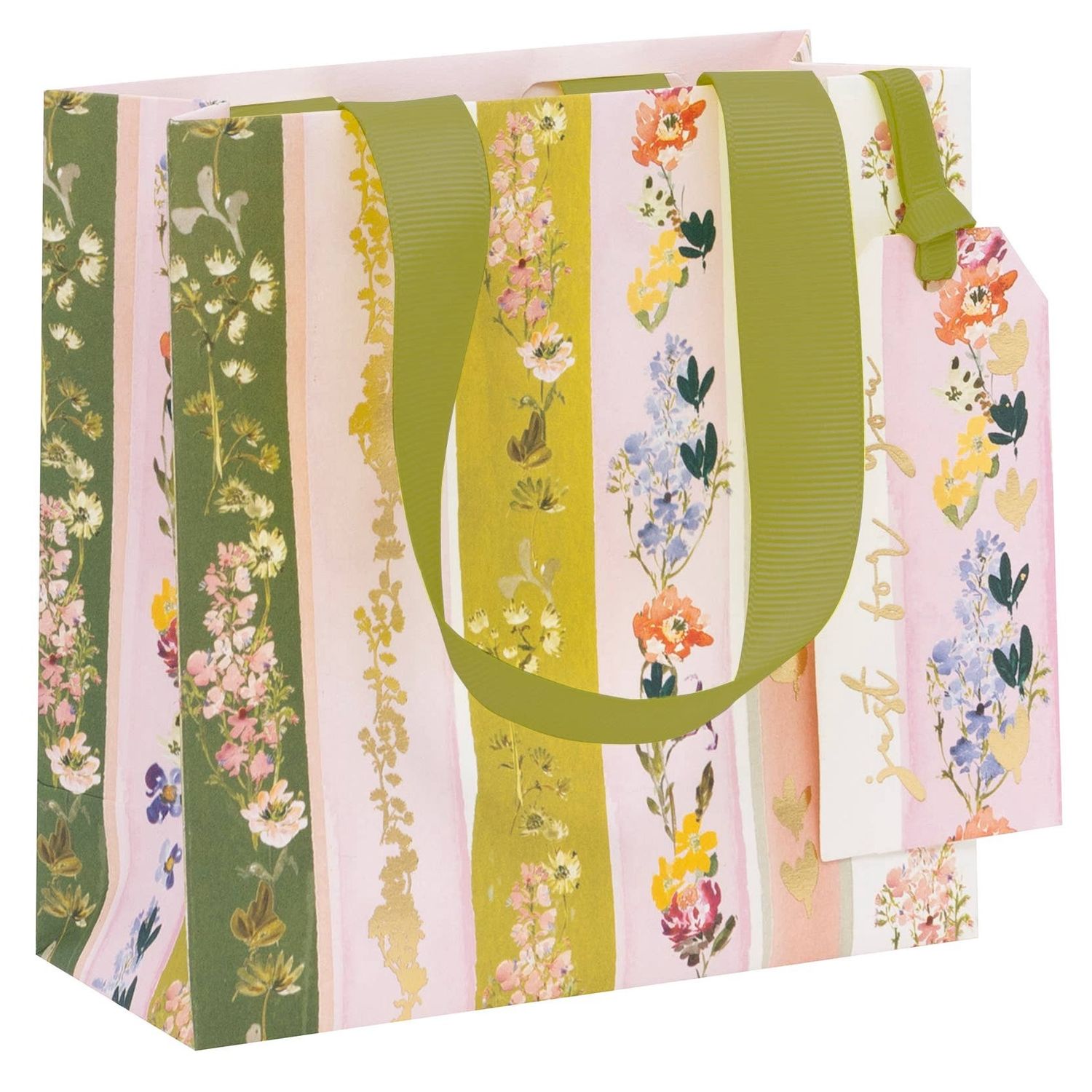 Floral Stripes Gift Bag Small