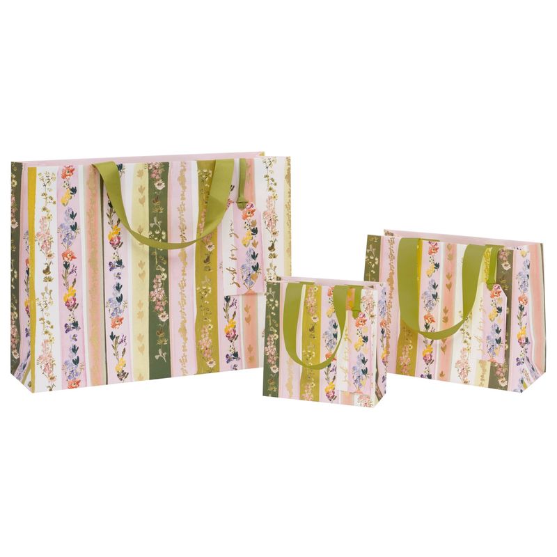 Floral Stripes Gift Bag Small