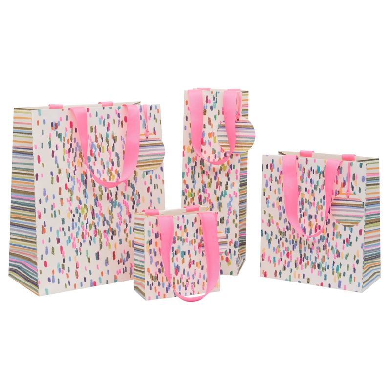 Colourful Dashes &amp; Stripes Gift Bag Small