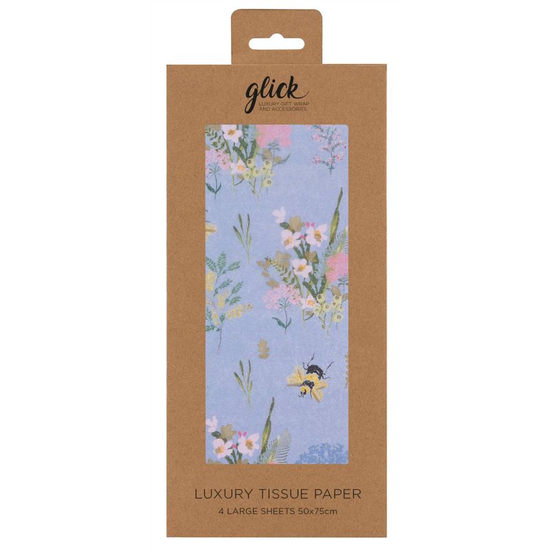 Blue Bees Tissue Paper