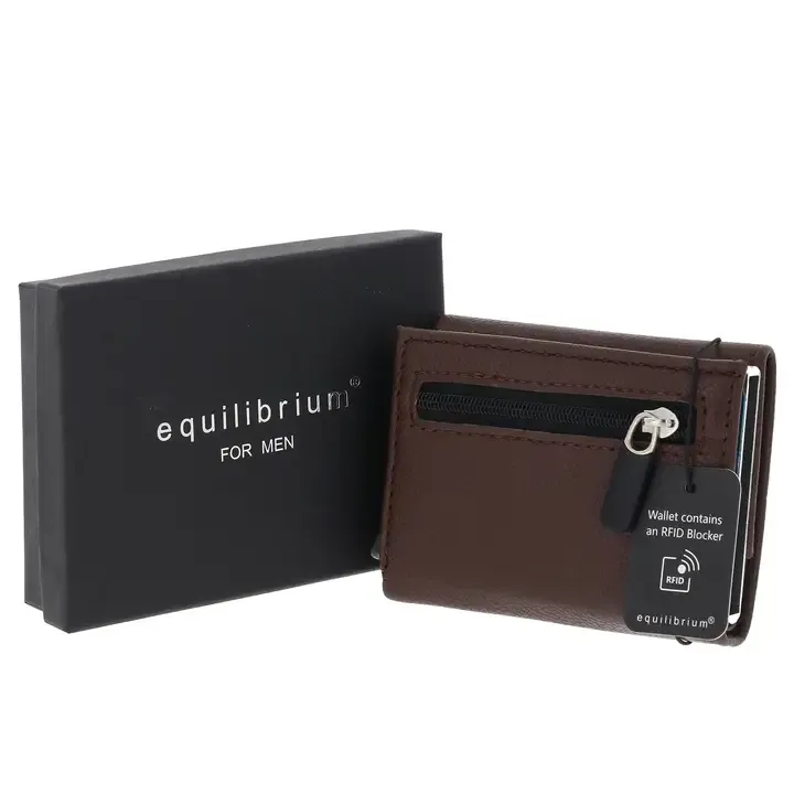 Equilibrium Pop Up Credit Card And Coin Holder Brown