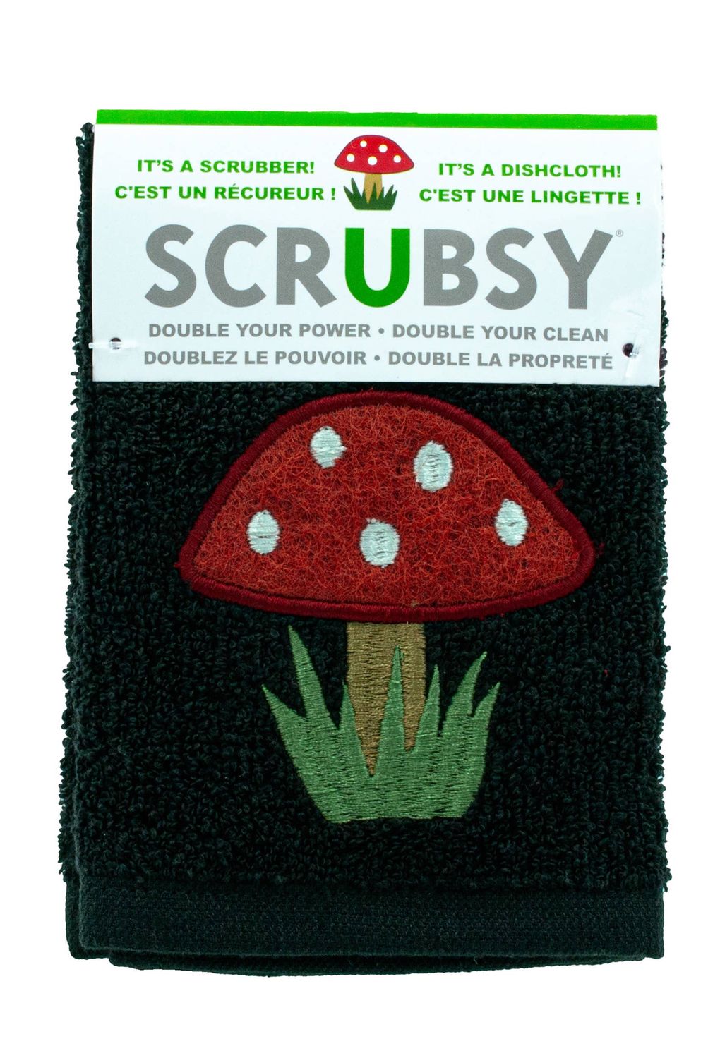 Scrubsy Mushroom Scrubber &amp; Dishcloth, Color: Black