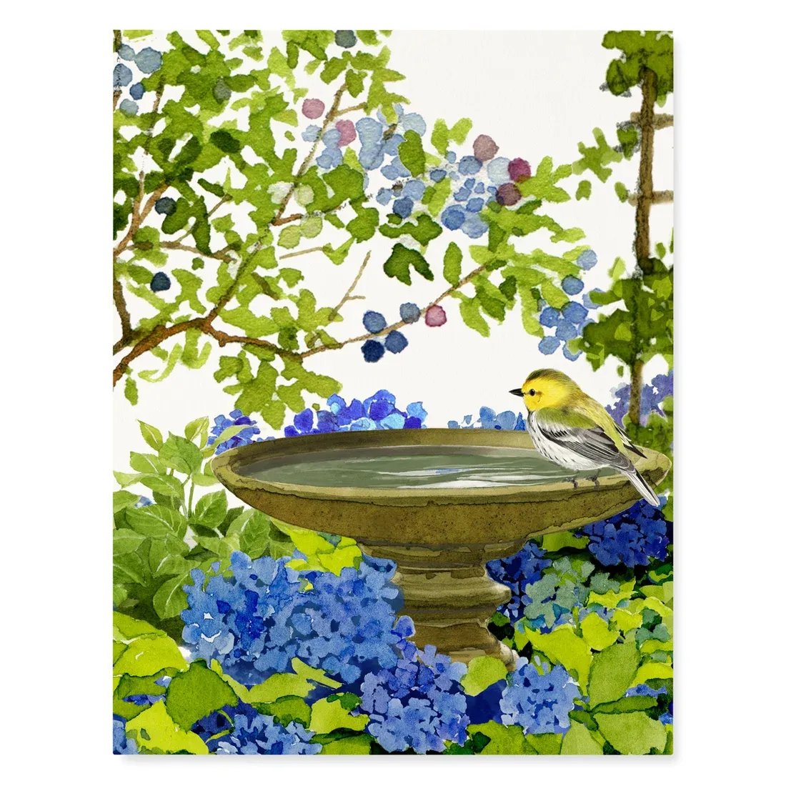 Greeting Card - Blueberries and Blooms
