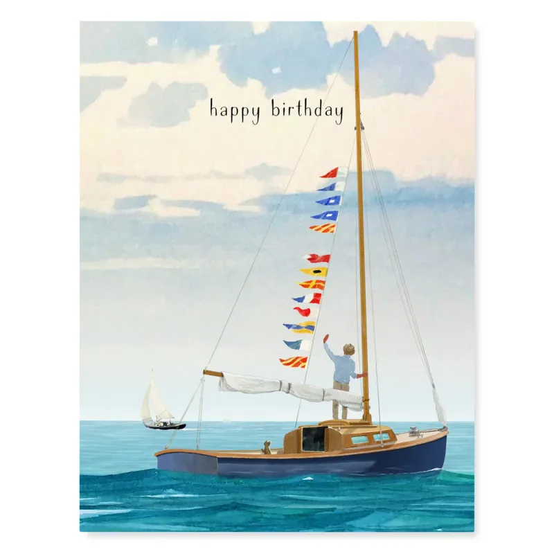 Birthday Card - Happy Birthday Sailing
