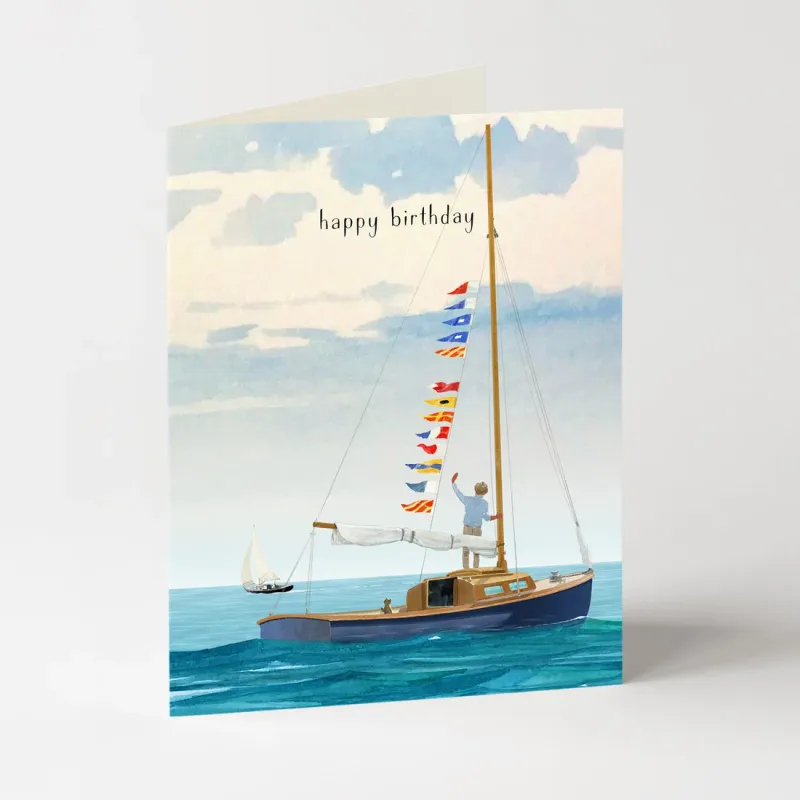 Birthday Card - Happy Birthday Sailing