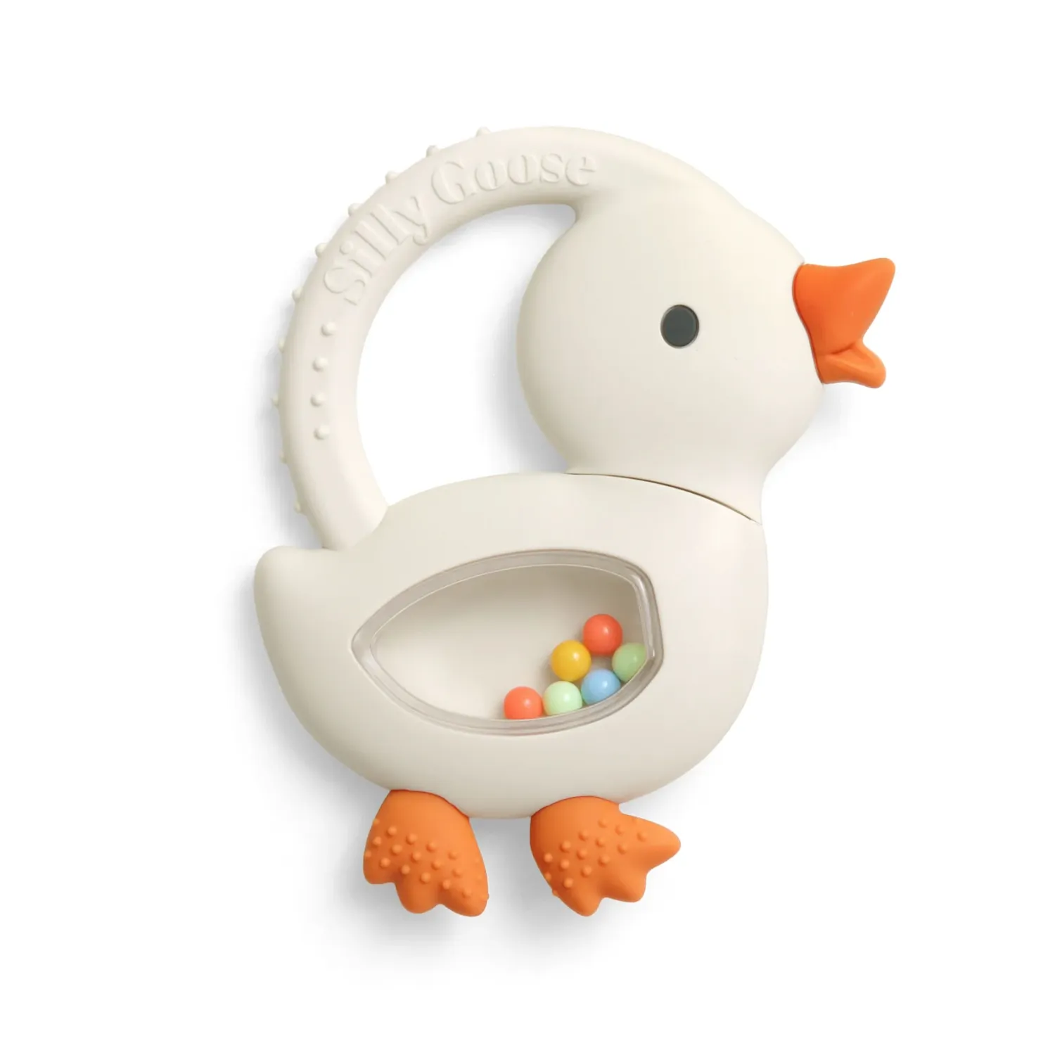 Bitzy Shake Goose Silicone Teether with Rattle