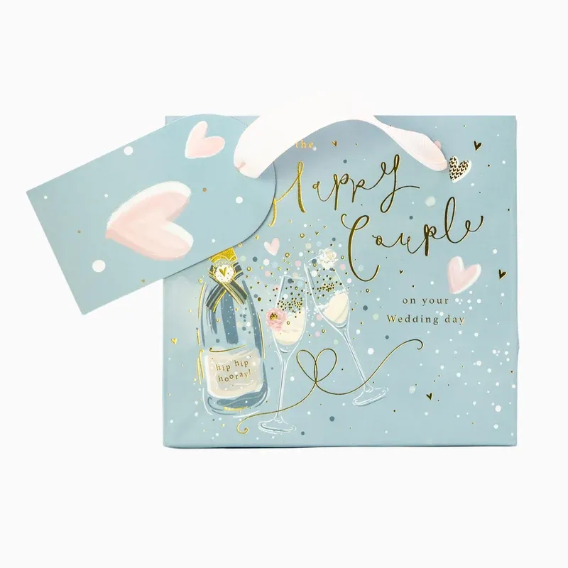 PS01SB - Pop &amp; Sparkle Happy Couple Wedding Gift Bag Small