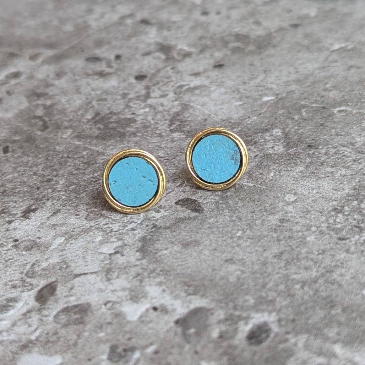 Kaia Stud Earrings, Color: Bright Teal