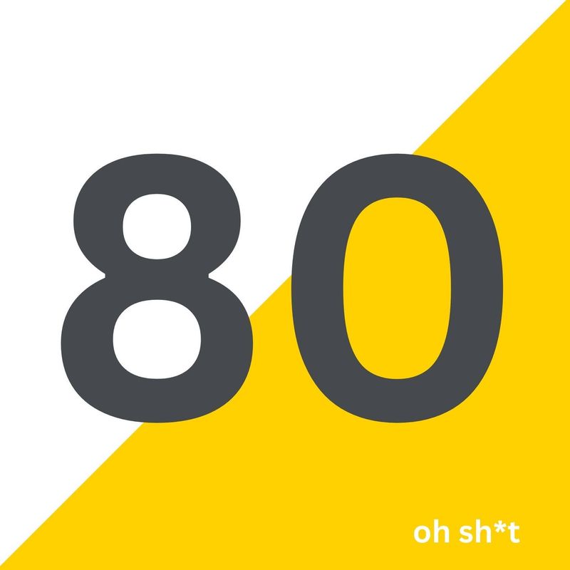 80 Oh Sh*t Birthday Card Glittershed