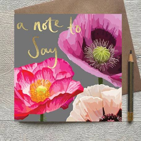A Note to Say Poppies Greeting Card