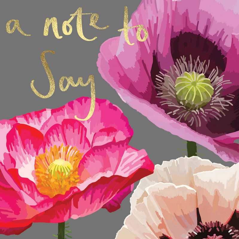 A Note to Say Poppies Greeting Card