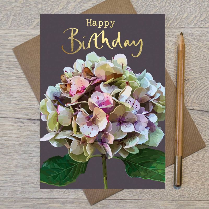 Happy Birthday Hydrangea Birthday Card