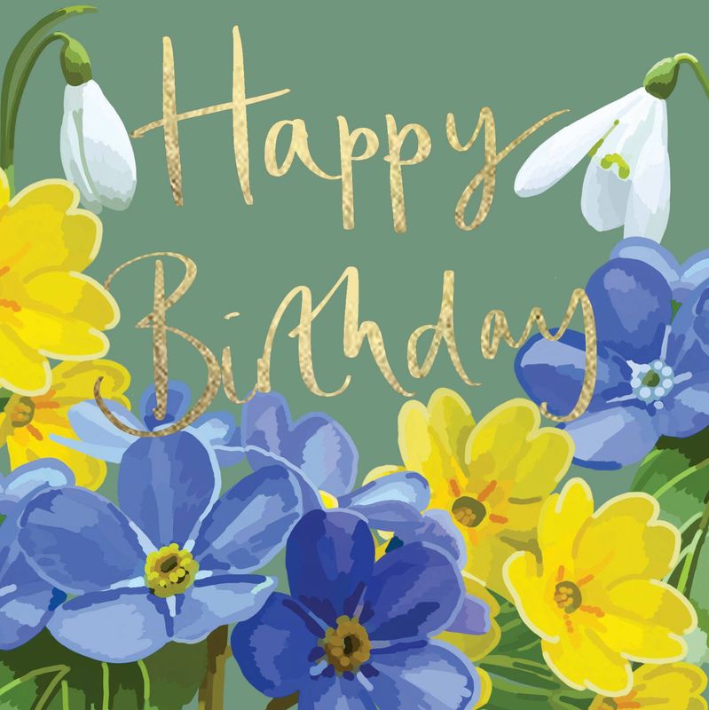 Happy Birthday Spring Floral Foiled Birthday Card