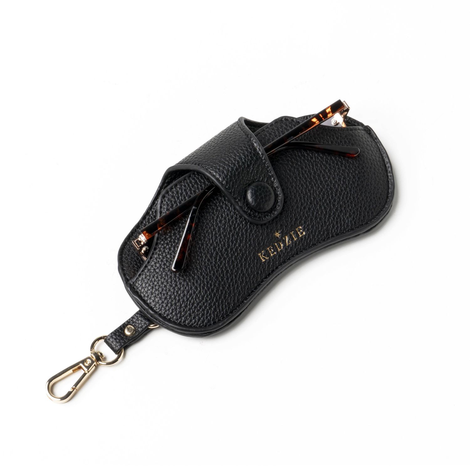Kedzie Eclipse Vegan Leather Eyewear Case, Style: Black