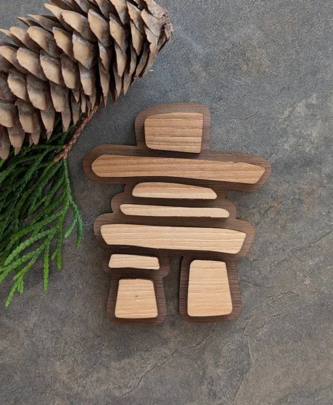 Canada Wood Inukshuk Magnet
